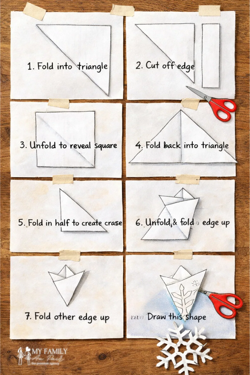 Step by Step: Making Paper Snowflakes Together