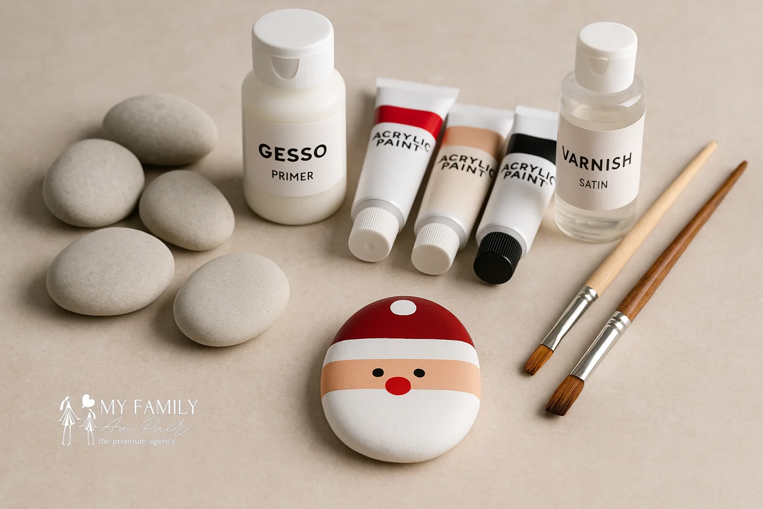 How to Paint Your Own Santa Stones